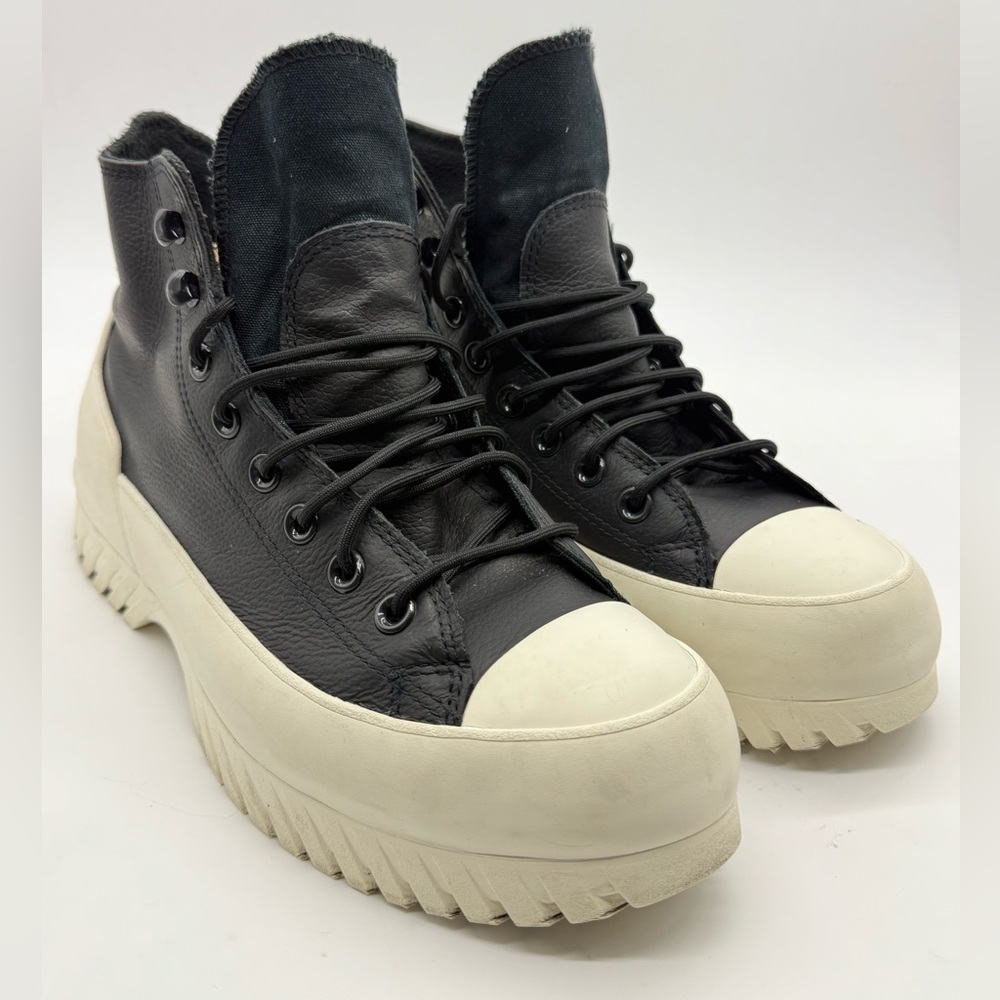 BLACK LEATHER CONVERSE CHUCK TAYLOR AS LUGGED 2.0 COUNTER CLIMATE BOOTS- 8M/9.5W
